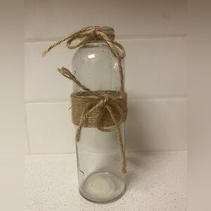 8.5” Glass vase with twine